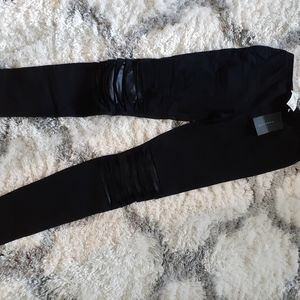 Laser cut detail black leggings